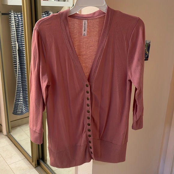 Pink Button Up Cardi - Picture 1 of 3
